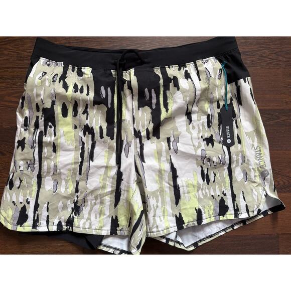 Stance Flux Performance Liner 2-in-1 Shorts Men Size XL 5" Abstract Green $85 - Picture 4 of 9
